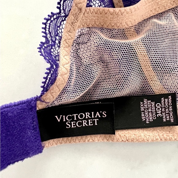 Victoria Secret VERY SEXY padded lace purple 34DD - Picture 4 of 5